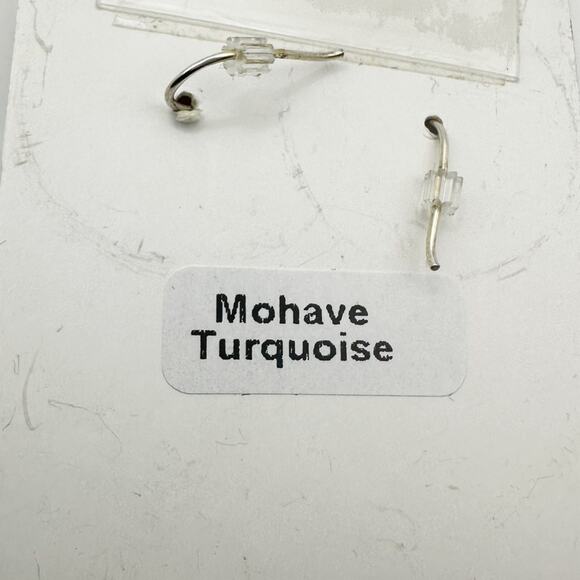 Shivam Sterling Silver Earrings NWT Mohave Turquoise Blue Drop Dangle Boho - Picture 5 of 6